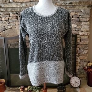 Calvin Klein Woven Black and Gray Sweater
